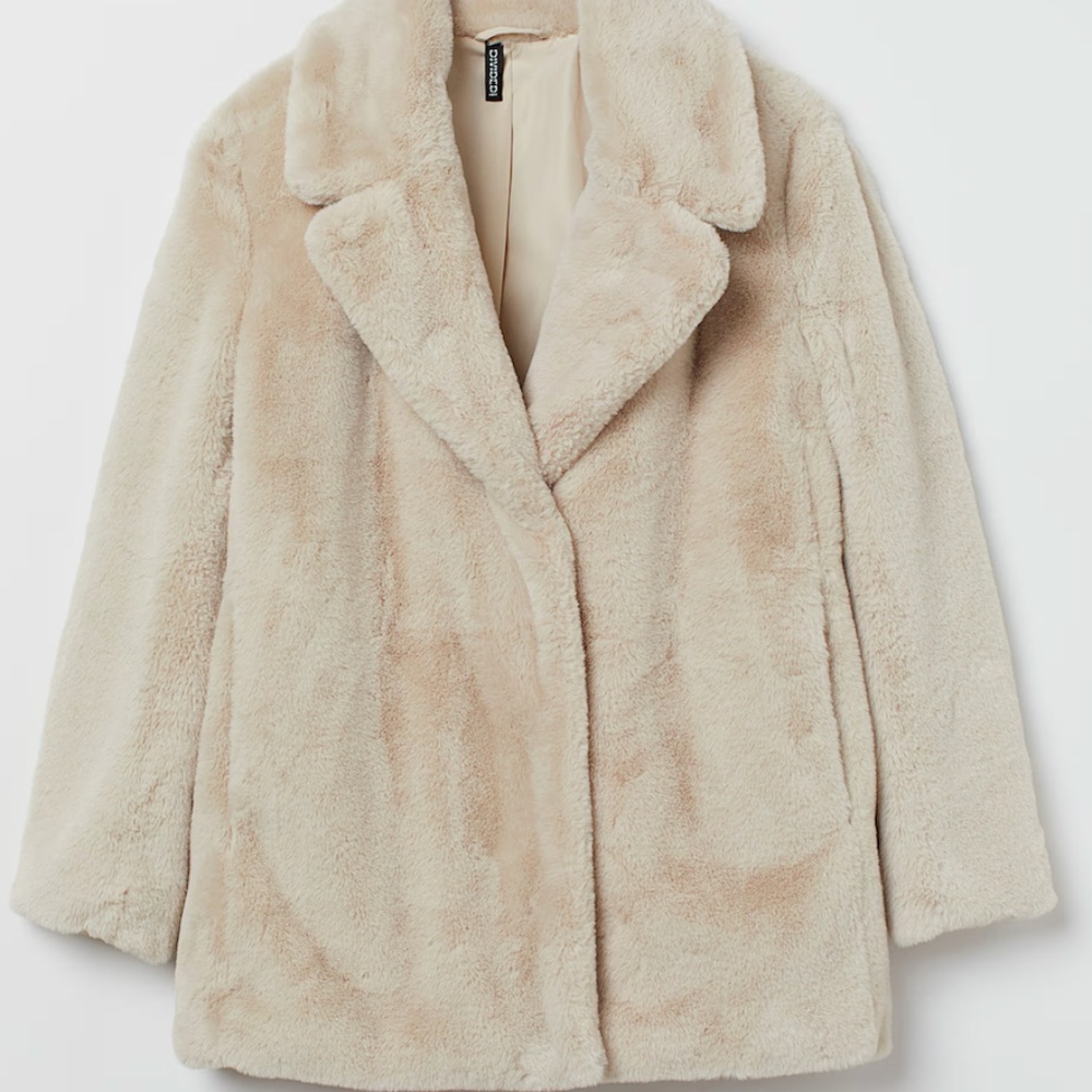 Beige Faux Fur Coat